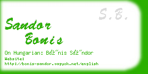 sandor bonis business card